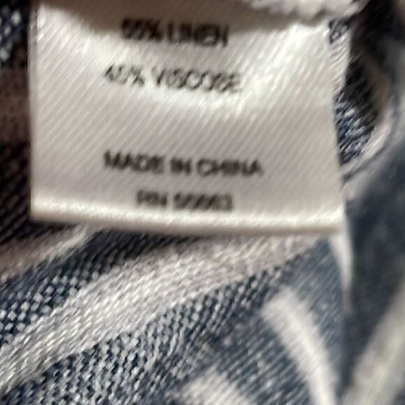 For Cynthia pants womens Sz Small striped  Linen blend drawstring Pull on light - Picture 10 of 12